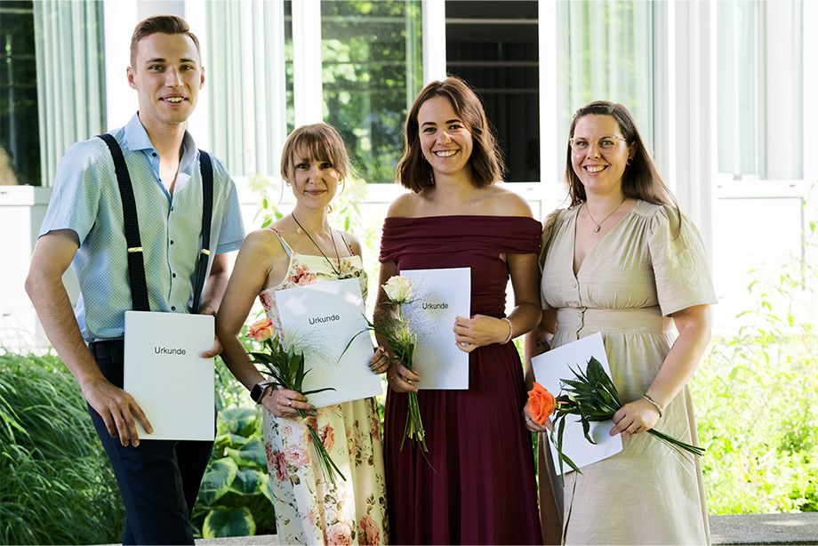 Die stolzen Staatspreisträger: v.l.n.r.: Manuel Schartner, Michelle Nemeth, Sophie Mummert, Teresa Ponath
